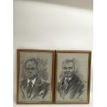 Two framed pastel portraits of gentlemen, signed 'Elob?' '92, Paris' - NO RESERVE