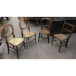 Four cane seated chairs including a set of three - NO RESERVE