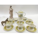 A Susie Cooper daisy painted tea set, a Wedgwood classical figure and a Beswick donkey - NO RESERVE