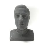 A H M King Edward VIII black ceramic bust, unsigned to the base. Measures approx 25 cm tall x 19cm