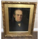 A fine portrait study painting of a gentleman, the giltwood frame decorated with acorns. Unsigned,