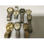 A collection of eight gents wristwatches