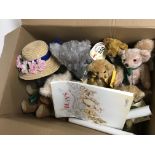 A collection of teddy bears comprising of 3 boxes which include Deane bears, TY, Russ and Cottage