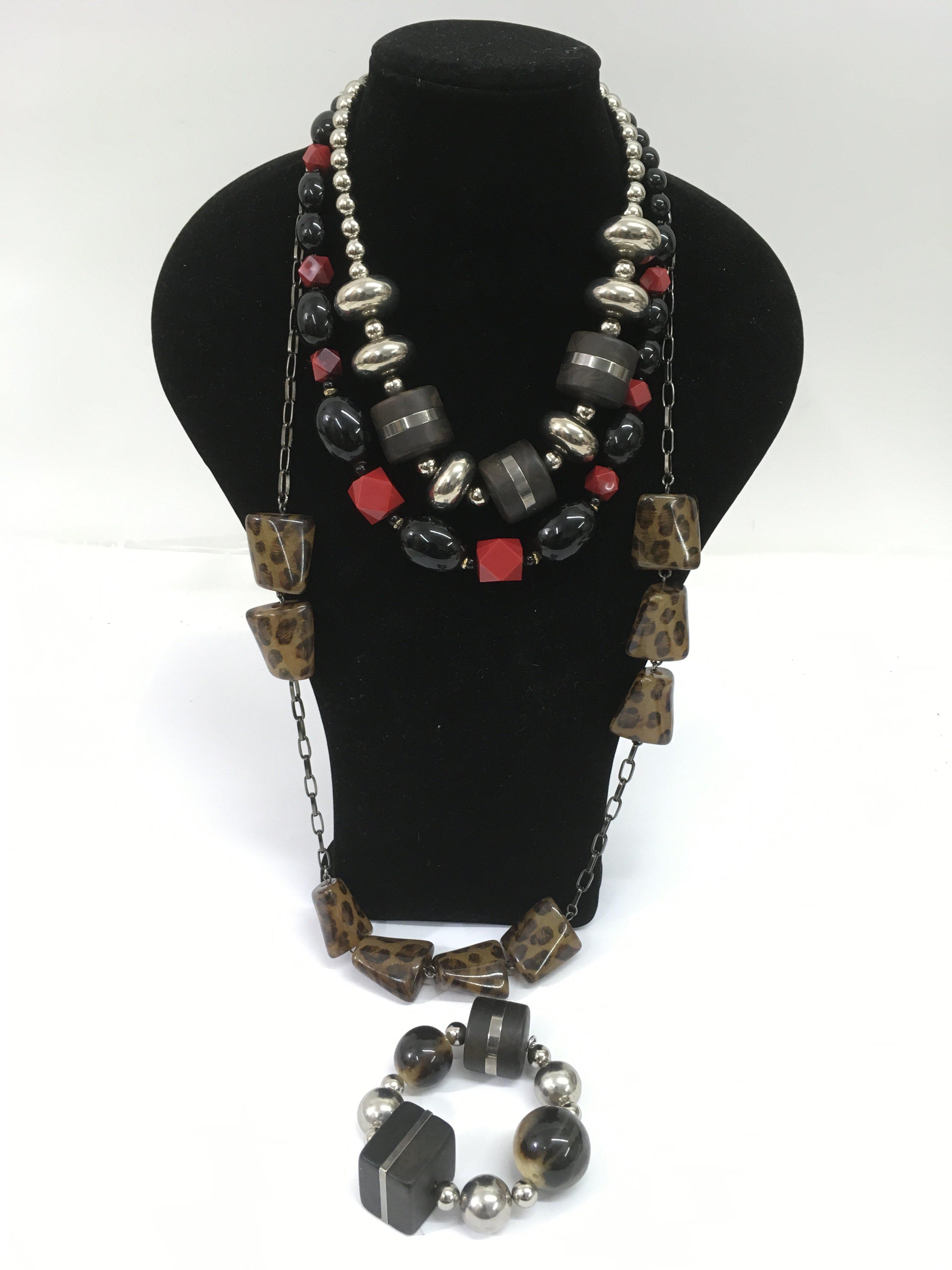 An Italian chunky necklace and bracelet set, plus two other necklaces, one by Antonello Serio