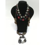 An Italian chunky necklace and bracelet set, plus two other necklaces, one by Antonello Serio