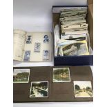 A collection of various postcards and some sporting cigarette cards - NO RESERVE