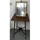 A square top occasional table and a decorative mirror.Approx 40x40x70cm - NO RESERVE