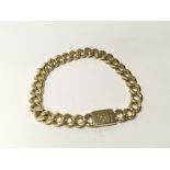 An 18carat gold open slab link bracelet marked 18carat. Weight 49.5g.