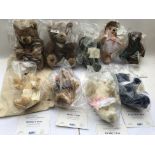 A collection of Steiff bears of the week, all in boxes with certificates, plus two other bears 1