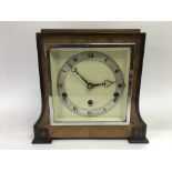An Art Deco clock of squared form, approx 22.5cm.
