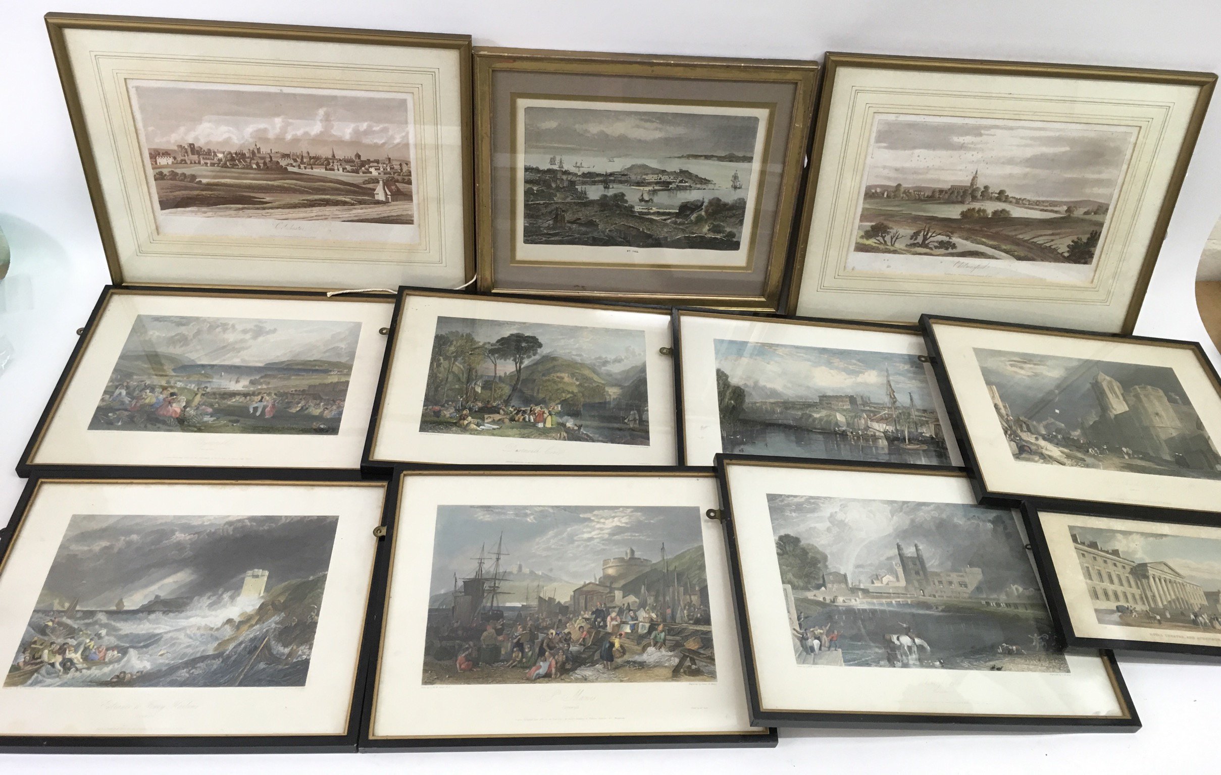 A collection of framed Victorian coloured engravings - NO RESERVE