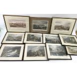 A collection of framed Victorian coloured engravings - NO RESERVE