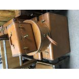 A set of Vintage Samsonite luggage comprising hat box two cases a suite case and a ladies vanity