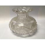 A deep cut glass bowl height 15cm