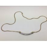 A 9ct gold diamond necklace, approx .33ct and appr