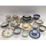 A collection of 18th and 19th century British porcelain including a Worcester tea bowl and dish,