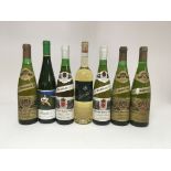 A group of 7 bottles of German wine