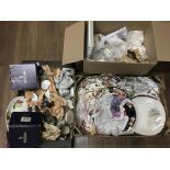 Three boxes of decorative ceramics including an Edwardian teaset