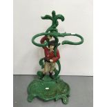 A cast metal, painted figuratively umbrella stand.Approx 60cm high - NO RESERVE
