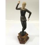 Another retrospective Art Deco bronze figure of a dancing girl.Approx 36cm, restored hands