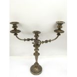 A silver plated, gadrooned candelabra.Approx 49cm high