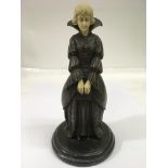 A retrospective Art Deco bronze figure of a young woman.Approx 30cm