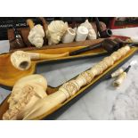 A collection of pipes including meerschaum