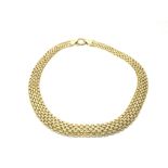 An Italian silver gilt woven necklace, boxed.