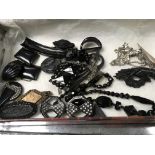 A collection of costume jewellery and jet jewellery various