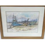Two framed and glazed watercolour and ink paintings by Sheila Appleton 'The Plough & Sail,