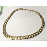 A Gents 9cart Gold open slab link necklace. Weight 86g