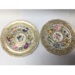 Two matching Quality Derby Porcelain hand painted cabinet plates by HS Hancock. No damage or