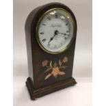 A Knight & Gibbins of London inlaid mantle clock, approx 23cm - NO RESERVE