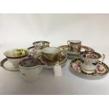 A collection of English porcelain 19th Century cups and saucers including Bar Flight & Bar. and