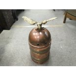 An unusual American copper hot water boiler with an eagle atop, possibly from an American diner.