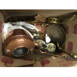 A box of mixed metalware including cannons - NO RESERVE