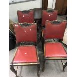 A set of early 20th Century Continental chairs with drop in seats and a late Victorian loo table -