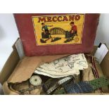 A boxed Meccano number 4, unchecked, two boxed gyroscope tops, a Hobbies Fretwork set, a doll and