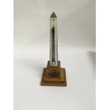 Mauchline ware souvenir thermometer for 'the new Jetty Margate' the sycamore base in the form of an