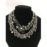 Two metal and rhinestone costume necklaces