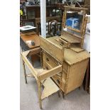 A bamboo dressing table and matching washstand, lacking top.Approx 42x90x80cm high - NO RESERVE