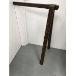 A folding wooden ruler, possible horse measure, approx 180cm extended