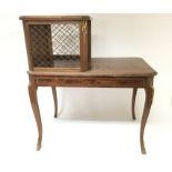 A French 20th century inlaid occasional table with fitted top. Measures approx 60cm x 38cm x 68cm