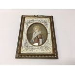 Another 19th century miniature portrait of a lady in an oval frame, mounted in a late 20th century