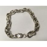 A silver open link gents bracelet weight 45g.