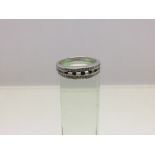 A 14ct white gold set with diamonds and black diamonds , approx 0.5ct, approx 5.78g and approx