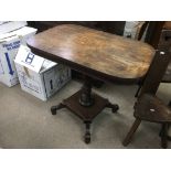 A late George III mahogany flip top occasional table, approx 67cm x 51cm x 68cm.