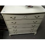 Two white painted chest of drawers - NO RESERVE