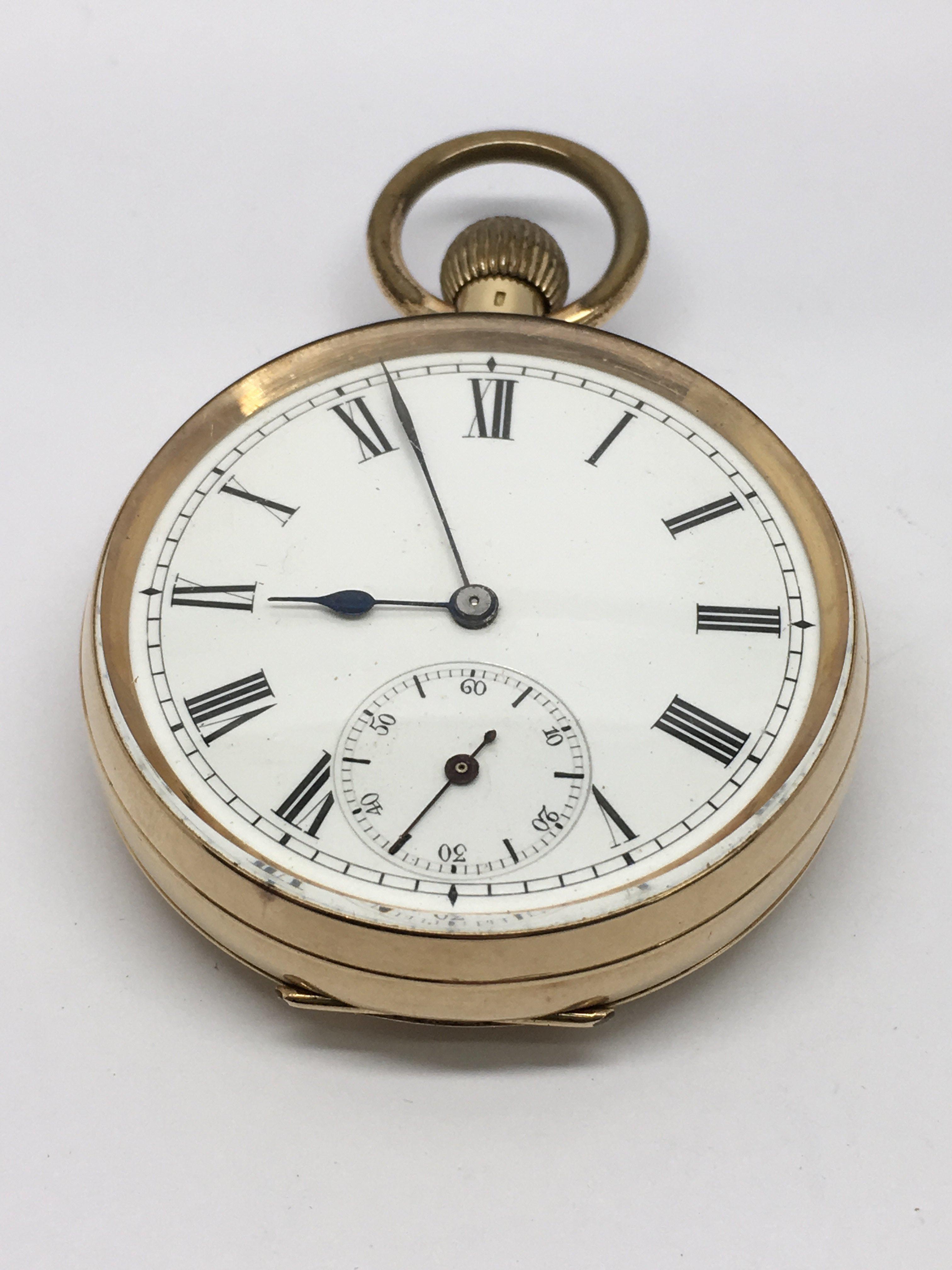 A 14k gold pocket watch with subsidiary dial