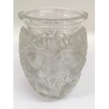 An R.Lalique frosted glass 'Pinsons' vase.Approx 1